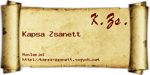 Kapsa Zsanett névjegykártya