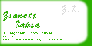 zsanett kapsa business card